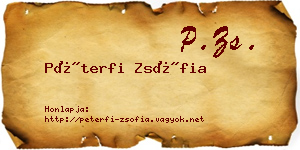 Péterfi Zsófia névjegykártya