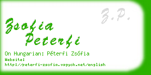 zsofia peterfi business card